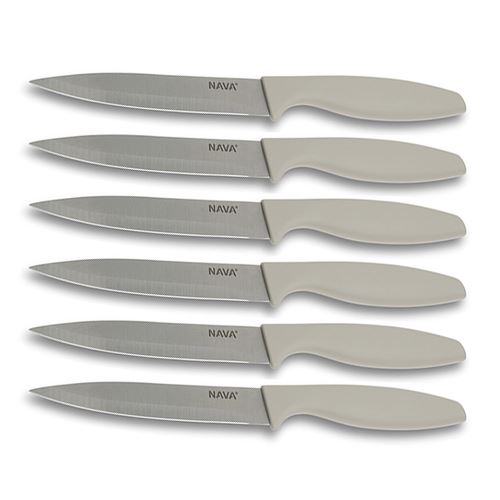 Ατσαλινα μαχαιρια κρεατος-λαχανικων σετ 6 τεμ NAVA 10-058-147
